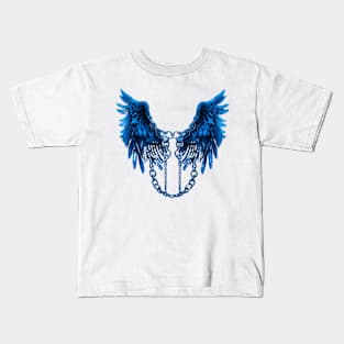 Blue chained wings Kids T-Shirt